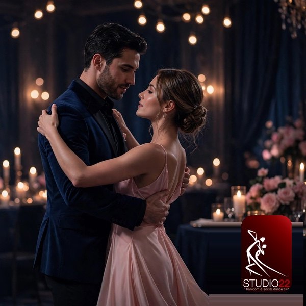 A couple dancing close at Date Night